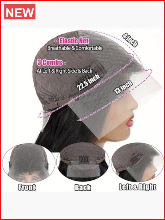 Bob Wig Human Hair 13x4 Frontal Lace Wig 14 Inch Body Wave 180% Density Pre main image 5